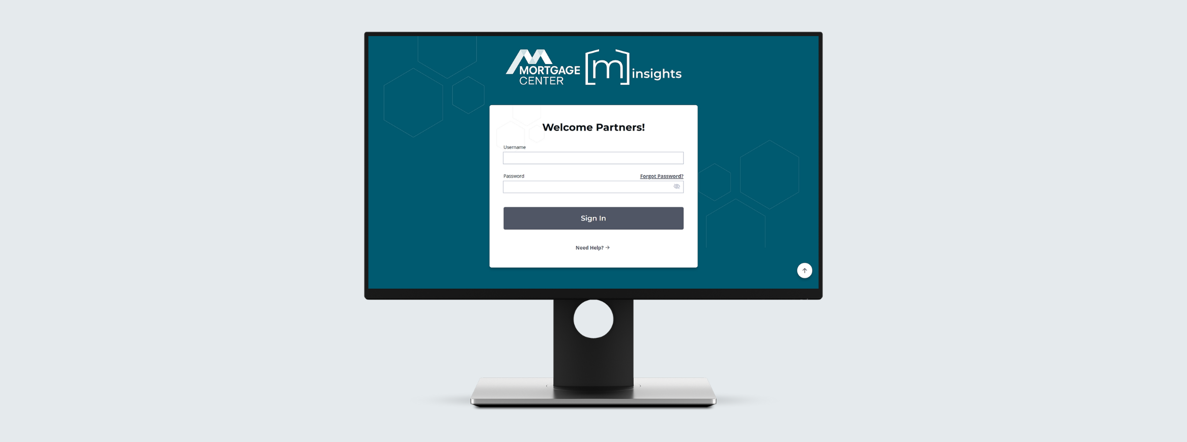 mortgage center login screen on desktop