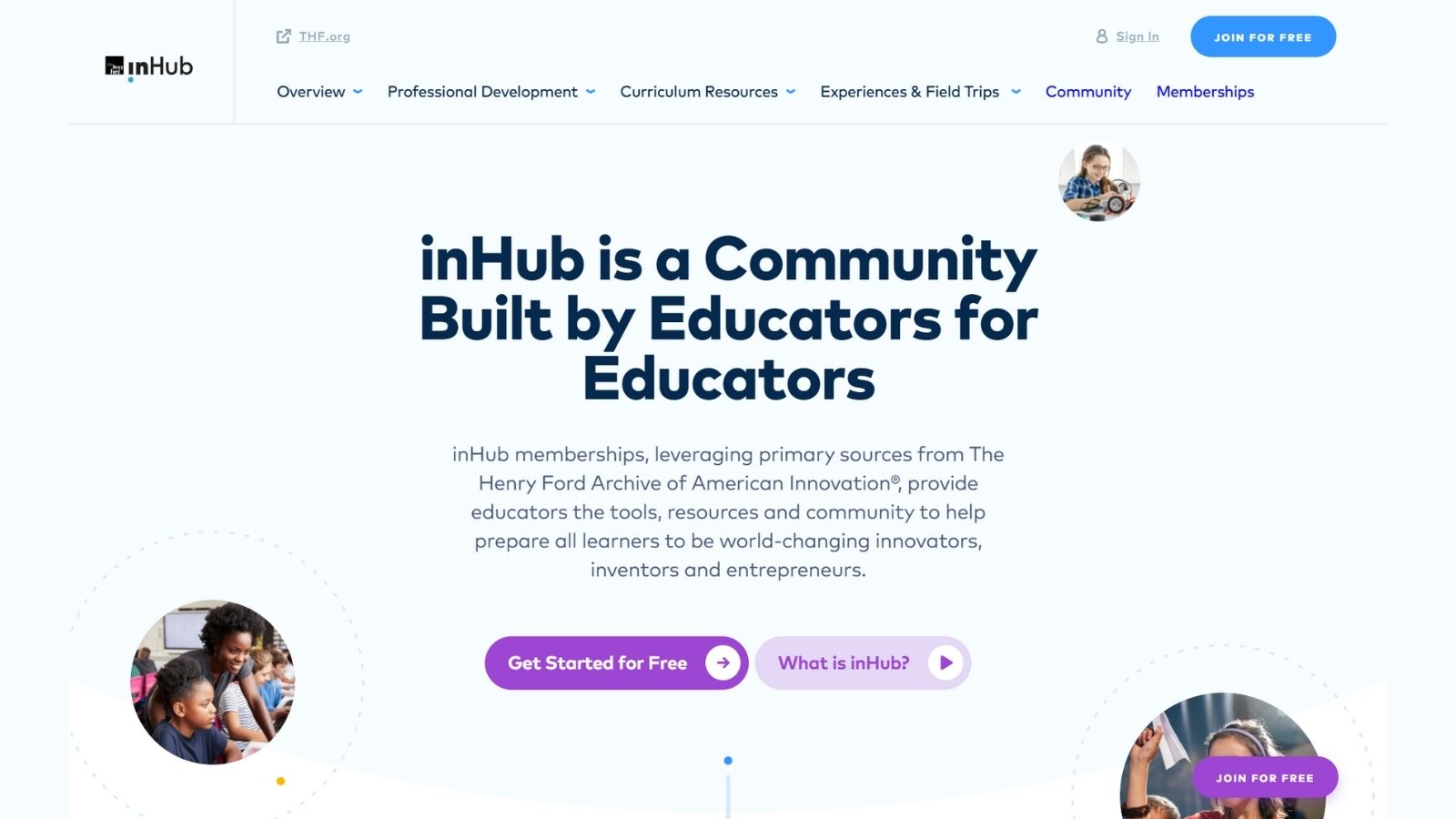 inHub homepage