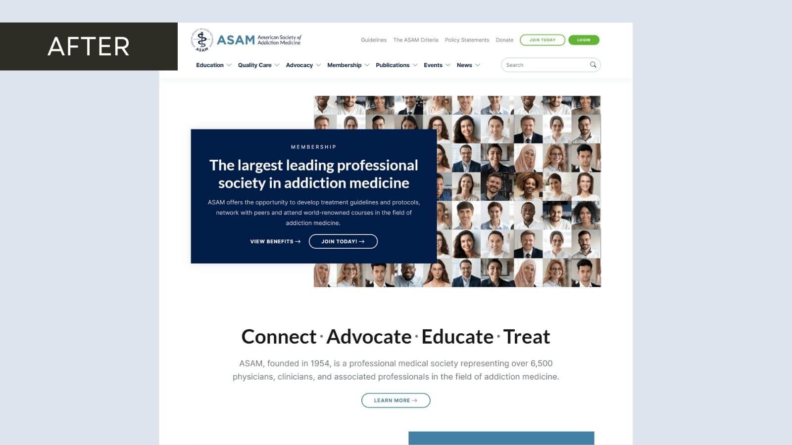 asam.org website after redesign